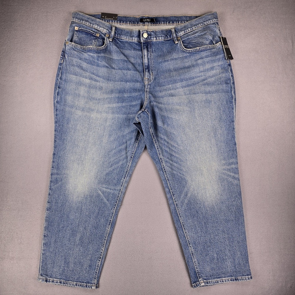Lauren Ralph Lauren Jeans Womens 22W Relaxed Taper Comfort Stretch Denim‎ New